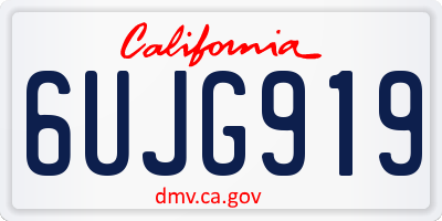 CA license plate 6UJG919