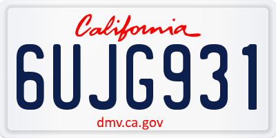 CA license plate 6UJG931