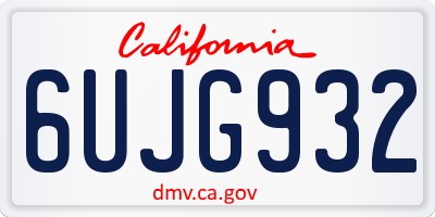 CA license plate 6UJG932