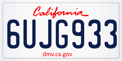 CA license plate 6UJG933