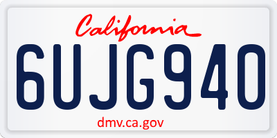 CA license plate 6UJG940
