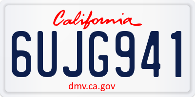 CA license plate 6UJG941
