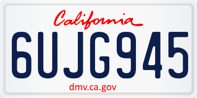 CA license plate 6UJG945
