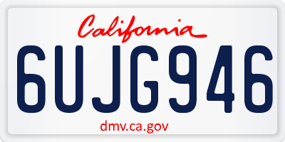 CA license plate 6UJG946