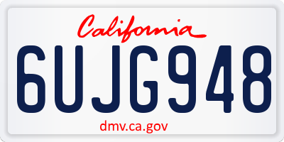 CA license plate 6UJG948