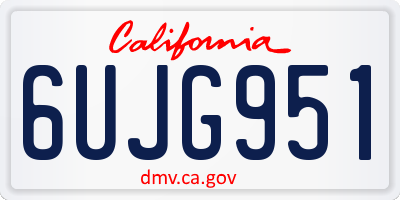 CA license plate 6UJG951