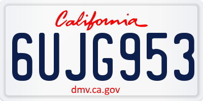 CA license plate 6UJG953