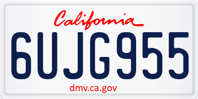 CA license plate 6UJG955