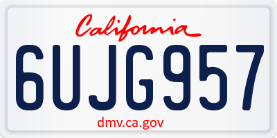 CA license plate 6UJG957