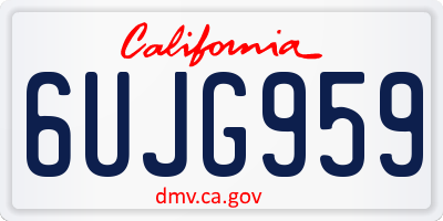 CA license plate 6UJG959