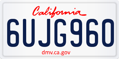 CA license plate 6UJG960
