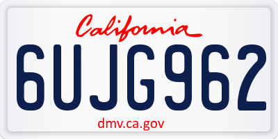 CA license plate 6UJG962