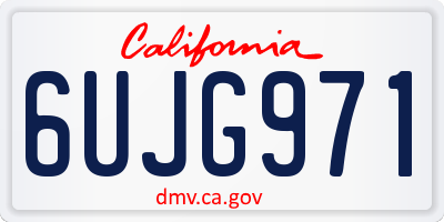 CA license plate 6UJG971