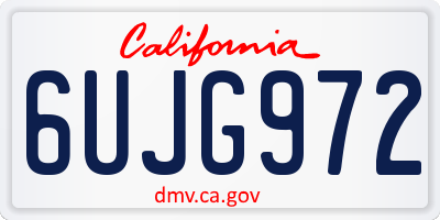 CA license plate 6UJG972