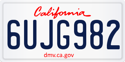 CA license plate 6UJG982