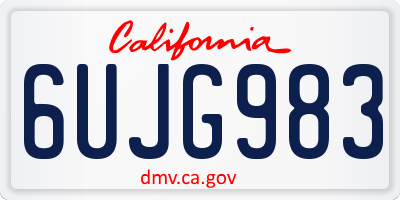 CA license plate 6UJG983
