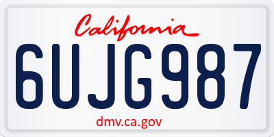 CA license plate 6UJG987