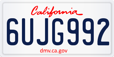 CA license plate 6UJG992