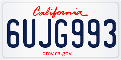 CA license plate 6UJG993
