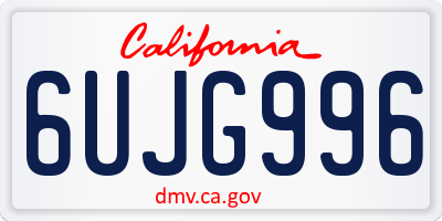 CA license plate 6UJG996