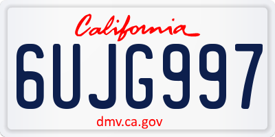 CA license plate 6UJG997