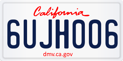 CA license plate 6UJH006