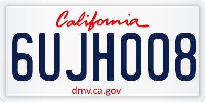 CA license plate 6UJH008