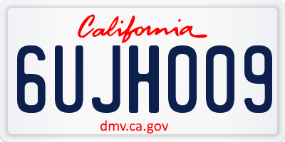 CA license plate 6UJH009