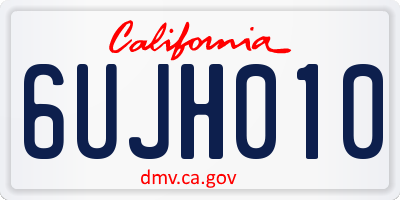 CA license plate 6UJH010