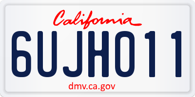 CA license plate 6UJH011