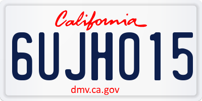 CA license plate 6UJH015