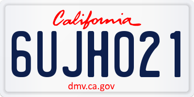 CA license plate 6UJH021