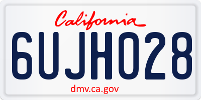 CA license plate 6UJH028