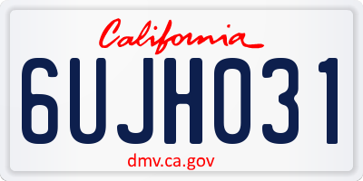 CA license plate 6UJH031
