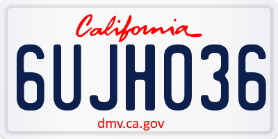CA license plate 6UJH036