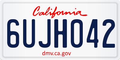 CA license plate 6UJH042