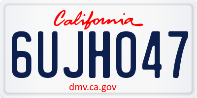 CA license plate 6UJH047