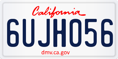 CA license plate 6UJH056