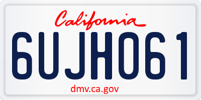 CA license plate 6UJH061