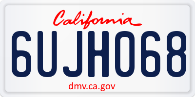 CA license plate 6UJH068