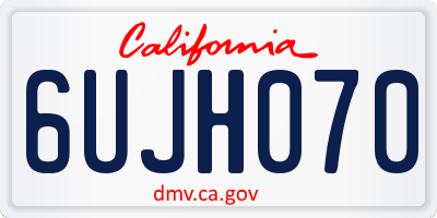 CA license plate 6UJH070
