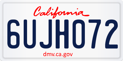 CA license plate 6UJH072