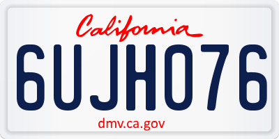 CA license plate 6UJH076