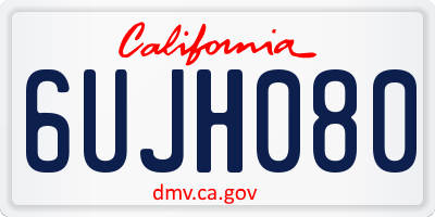 CA license plate 6UJH080