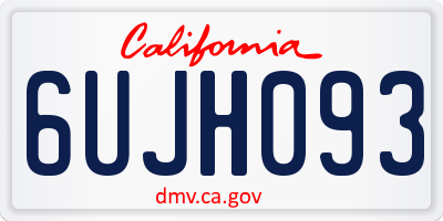 CA license plate 6UJH093