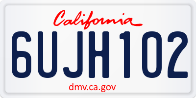 CA license plate 6UJH102