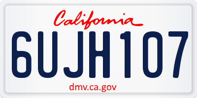 CA license plate 6UJH107