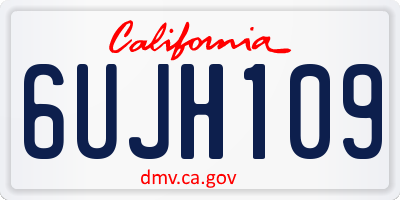 CA license plate 6UJH109