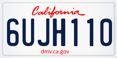 CA license plate 6UJH110