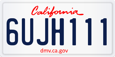CA license plate 6UJH111